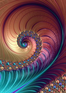 Colorful Fractal Spiral Abstract Art