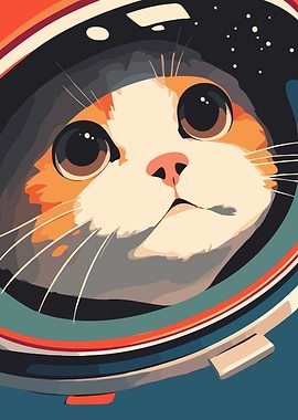Astronaut Cat Illustration