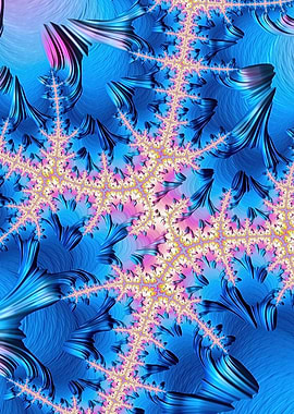 Fractal Abstract Blue and Pink