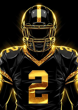 Football Player in Black and Gold