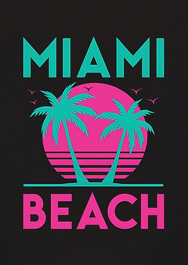 Miami Beach Retro Graphic