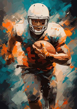 American Football Player Digital Art