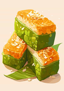 Stack of Asian Sticky Rice Desserts