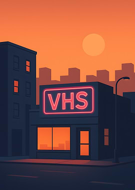 VHS Storefront at Sunset