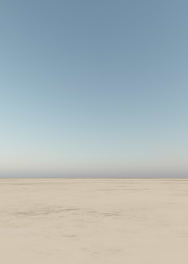 Minimalist Desert Landscape with Blue Sky