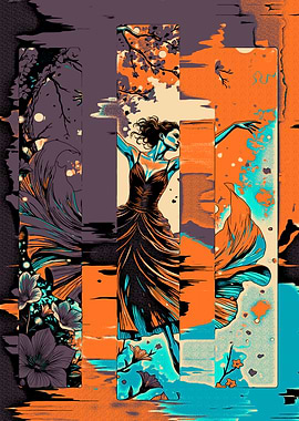 Abstract Woman in Dress Art