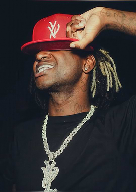 Man with Red Hat and Jewelry