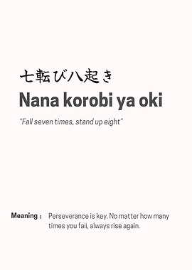 Nana Korobi Ya Oki - Perseverance