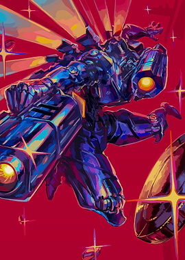 Futuristic Robot in Space Art