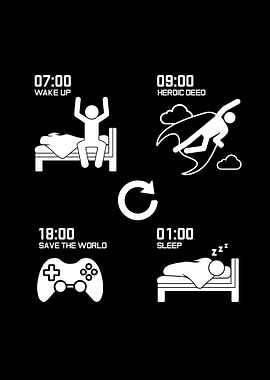 Gamer's Daily Cycle: Sleep, Game, Repeat