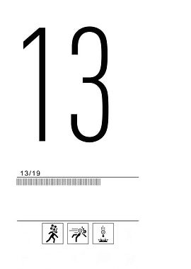 Minimalist Number Thirteen with Icons