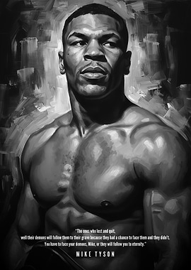 Mike Tyson Portrait in Black and White