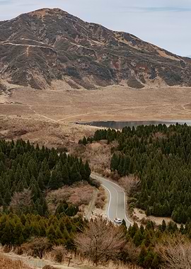 Aso Mountain Road Landscape