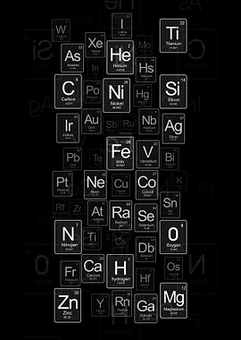 Periodic Table of Elements on Black