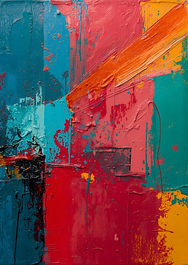 Vibrant Abstract Energy – Textured Colorful Painting