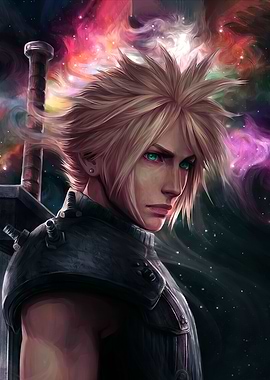 Cloud Strife Digital Art Portrait