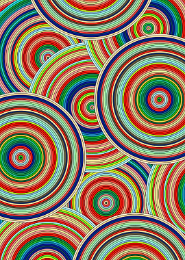 Colorful Concentric Circles Abstract Pattern