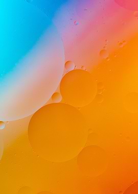 Abstract Bubbles in Blue to Orange Gradient Colours