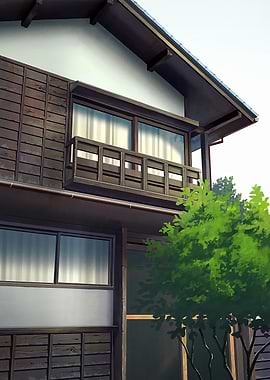 Traditional Japanese House with Greenery