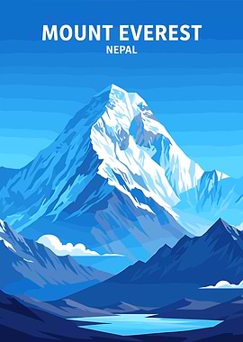 Mount Everest Nepal Vector Illustration