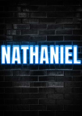 Nathaniel Neon Sign on Brick Wall
