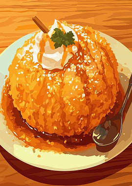 Delicious Dessert with Cream and Cinnamon