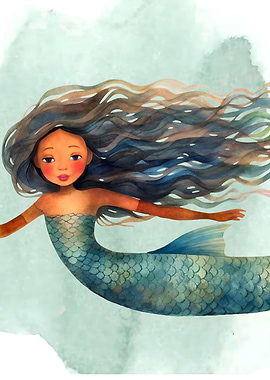 Watercolor Mermaid Illustration