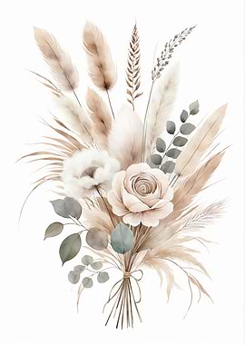 Elegant Floral Bouquet with Pampas Grass