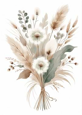 Elegant Floral Bouquet Watercolor Illustration