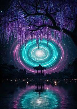 Fantasy Landscape with Portal and Gazebo