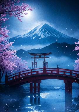 Mount Fuji Cherry Blossoms Landscape