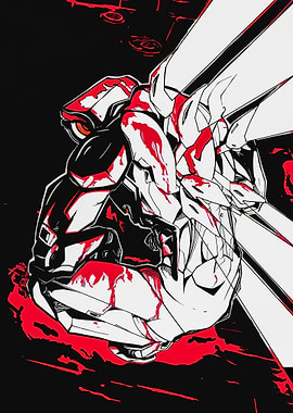 Bloody Mecha Robot Digital Art