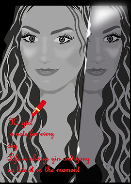 Yin and Yang Portrait with Text