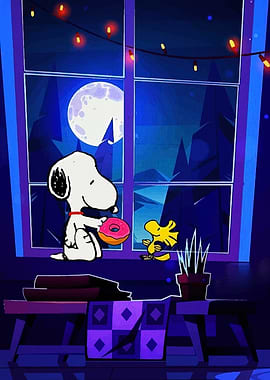 Snoopy and Woodstock with Donut