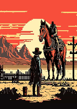 Pixel Art Western Confrontation