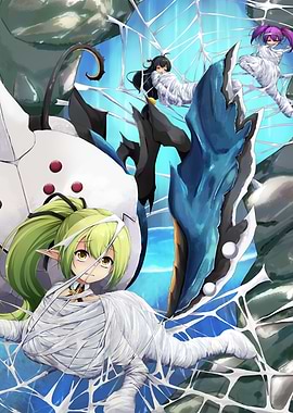 Anime Characters Wrapped in Web