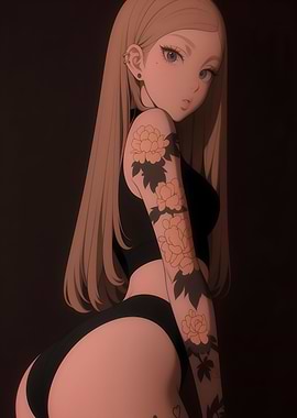 Anime Girl with Tattoo