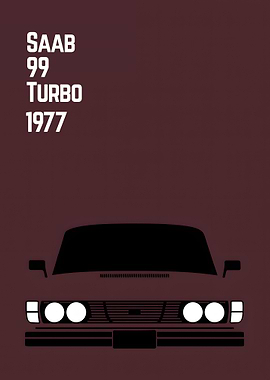 Saab 99 Turbo 1977 Minimalist Poster