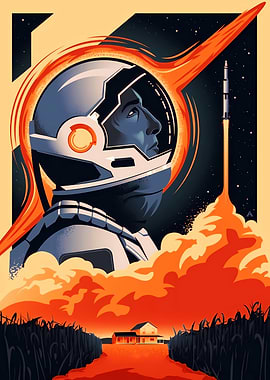 Astronaut Launch Poster Art