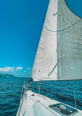 Sailing on the Ocean Under Blue Sky