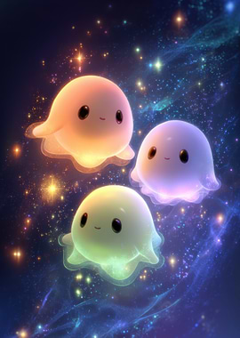 Cute Space Ghosts