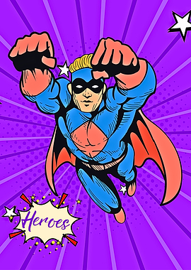 Superhero in Action Comic Style