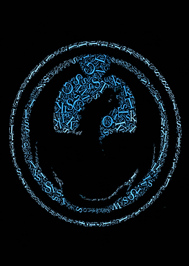 Letter Smiley Face on Black Background