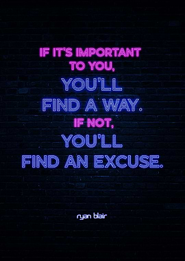 Motivational quote Neon Sign: Find a Way