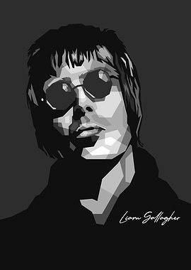 Liam Gallagher Portrait - Black and White