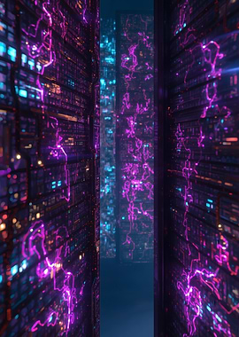 Cyberpunk Cityscape with Neon Lights