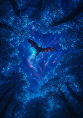 Dragon Flight Through Starry