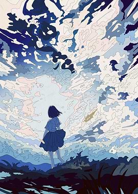 Girl Gazing at the Sky