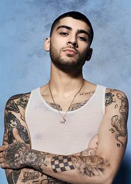 zayn malik portrait with tattoos
