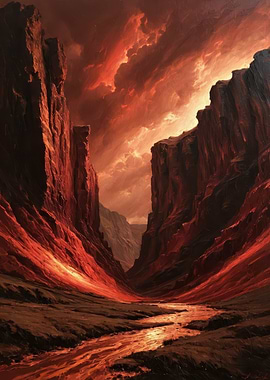 Crimson Canyon: Fiery Cinematic Landscape